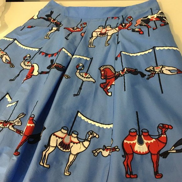 Plus Size Skirt Pockets, Novelty Print Skirt, Circus Skirt, Embroidered Skirt - Picture 3 of 14